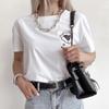 Hirsionsan Graffiti Grafik T-Shirt Damen Sommer Einfache Druck T-Shirts Baumwolle Elegant Damenkleidung Locker Lässige Pullover Tops