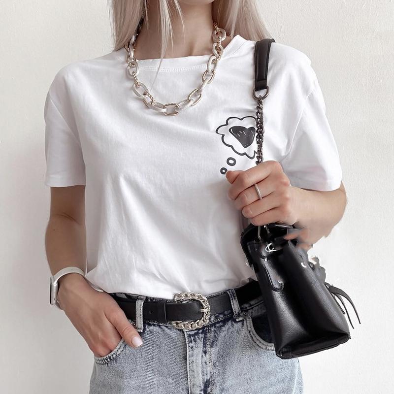 Hirsionsan Graffiti Grafik T-Shirt Damen Sommer Einfache Druck T-Shirts Baumwolle Elegant Damenkleidung Locker Lässige Pullover Tops