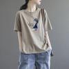 Plus Size Women's Short Sleeve T-Shirt Summer Loose Tshirts Oversized Casual Korean Style Printed Tops