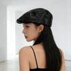 Fashion Vintage Beret Hat for Women Spring Autumn PU Leather Solid Color Sun Visors Artist Painter Cap Girl Lady Duckbill Hat
