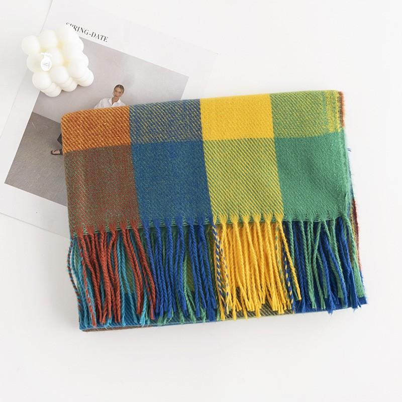 British Style Maillard Brown Brown Plaid Warm Scarf High End Atmosphere Couple Scarf Women's Imitation Cashmere