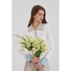GOXO Smile Heart Knit White Double Collar