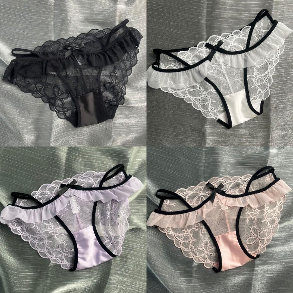 Lace Lace Flower Transparent Briefs Patchwork Underpants Breathable Female Lingerie Girl