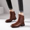 First Layer Cowhide Chelsea Boots Women's 2025 Autumn and Winter New Retro Polished Rubber Sole Leather Women's Leather Boots