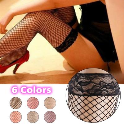 Thigh Sheer Tights Pantyhose Fishnet Stocking Knee High Stockings Women Lingerie Hollow Out Mesh