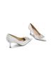 2025 New White Wedding Shoes Crystal Rhinestone Bridesmaids Bride Shoes Thin Heel Pointed Light Mouth Dress High Heel Single Shoes