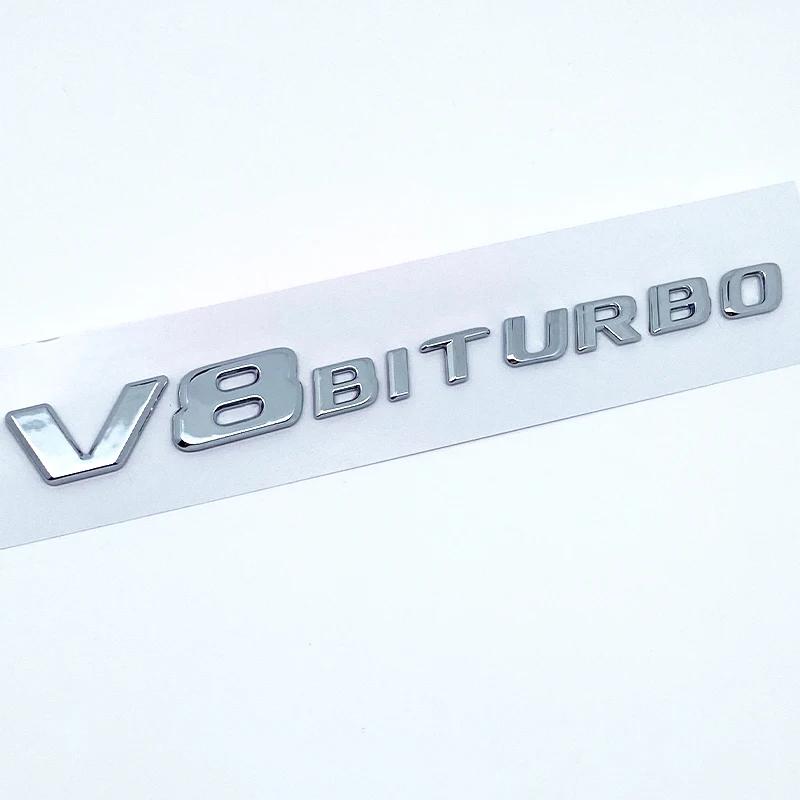 Letters Numbers Emblem C63 C63s V8Biturbo for Mercedes Benz AMG Car Fender Trunk Rear C205 S205 W205 Logo Sticker RK1