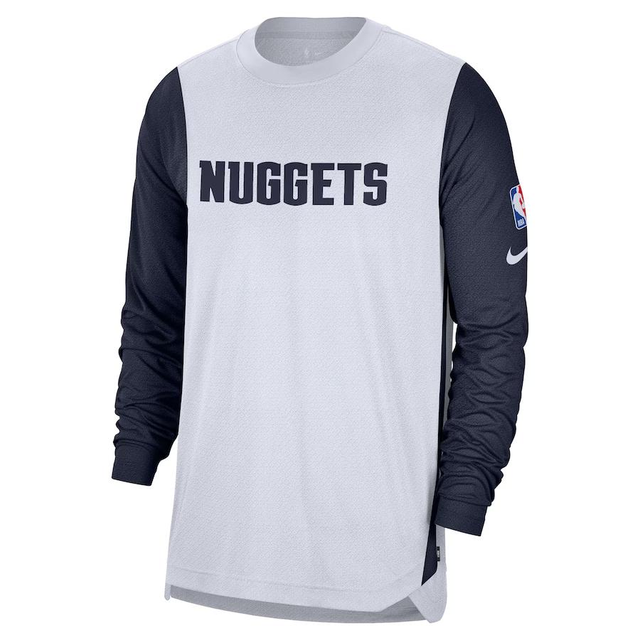 

Nike NBA City Edition Версия игрока 2024/25 Денвер Наггетс Предматчевая высокоэффективная футболка с длинным рукавом Унисекс Топы FZ0091-100 M