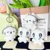2PCS Cute Headphones Kitten Couple Keychain Mini Cartoon Kawaii Crying Cat Doll Plush Keyring Bags Pendant Backpack Decoration
