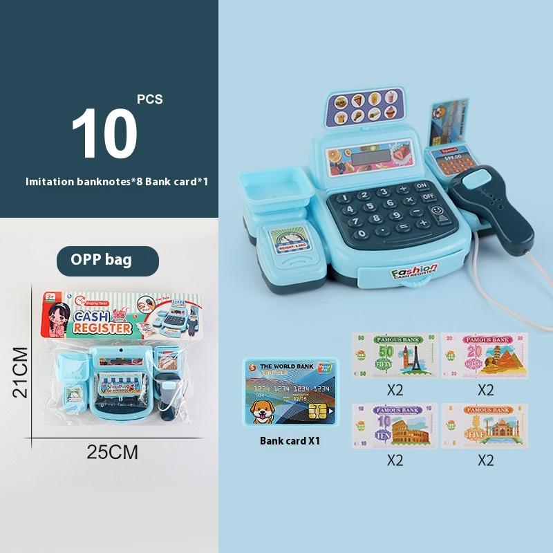 1 Set Electronic Game Lighting And Sound Effects Supermarket Cashier Toy Simulation Shopping Cash House Toys