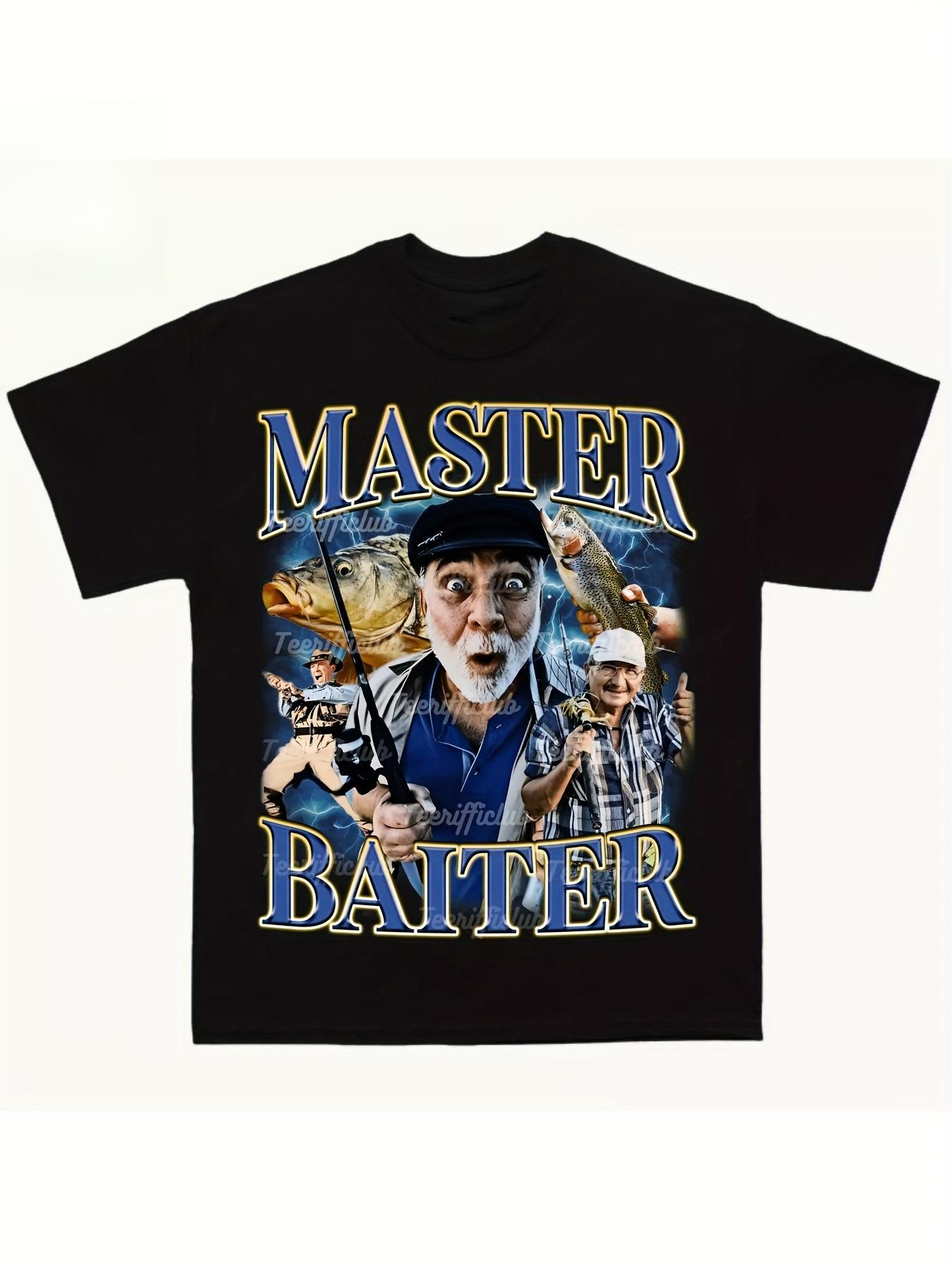 Humorous New Master Baiter T-Shirt Featuring a Fishing Theme XXXL