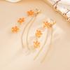 Pastoral Creative Colorful Flower Tassel Earrings, Fashion Minimalist Line Ear Studs For Women