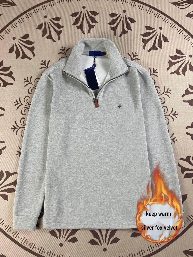 RL Ralph Lauren Herren- & Damen-Sweatshirt mit Pony-Logo und halbem Reißverschluss - Langärmlig, Umlegekragen, Lockere Passform, Amerikanischer Retro-Stil.