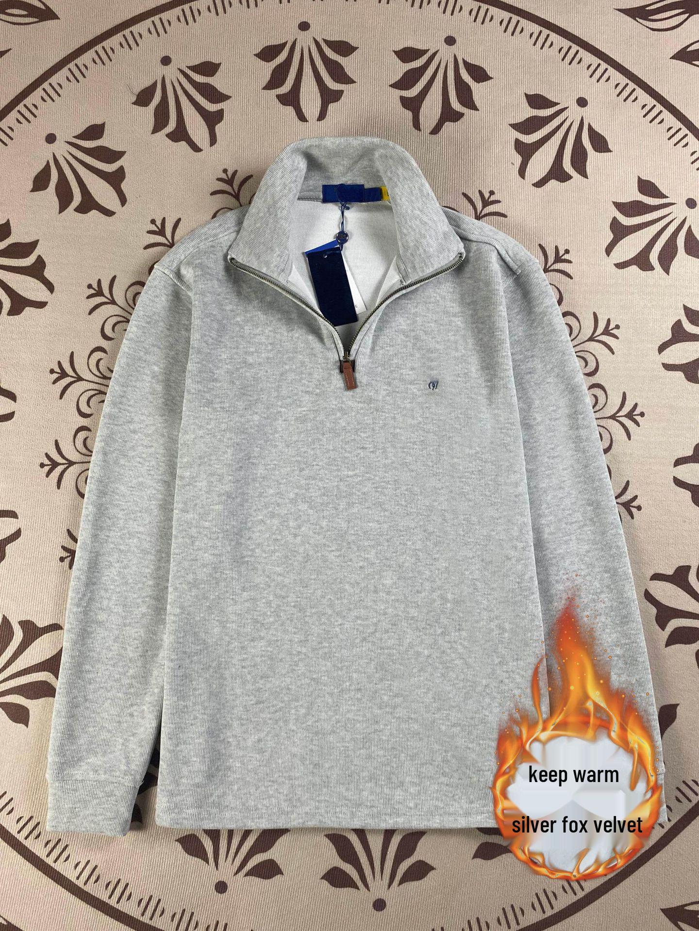 

Чоловічий та жіночий світшот напівблискавці з логотипом поні RL Ralph Lauren - Довгий рукав, Відкладний комір, Вільний крій, Американський ретро стиль. XL for 140-160 kg