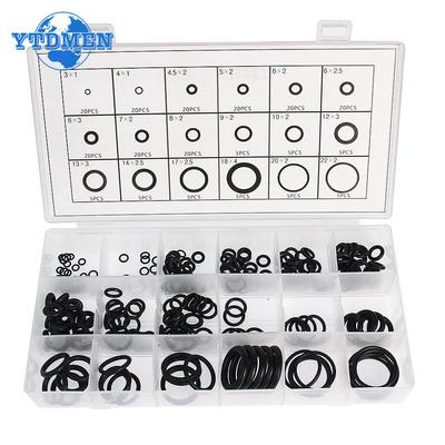 200/225 Stück O-Ringe Reparaturset Gummi O-Ring Unterlegscheibe Dichtungssortiment Verschiedene Größen mit Kunststoffbox Set