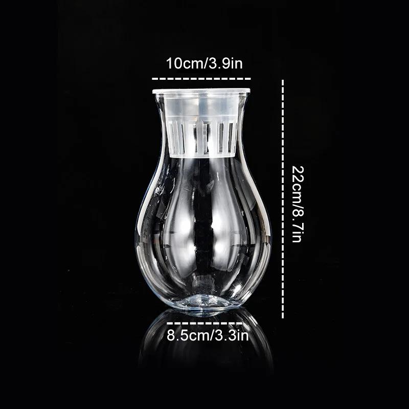 

Гидропонный цветочный горшок, самополивающийся контейнер для растений, простая прозрачная пластиковая ваза для аквариума, украшение для домашнего рабочего стола