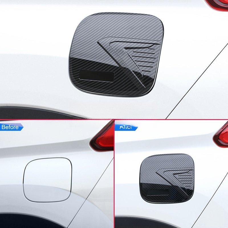 For Mitsubishi Eclipse Cross 2018-2025 Carbon Fiber Car Gas Fuel Tank Cap Oil Box Cover Trim Accessories