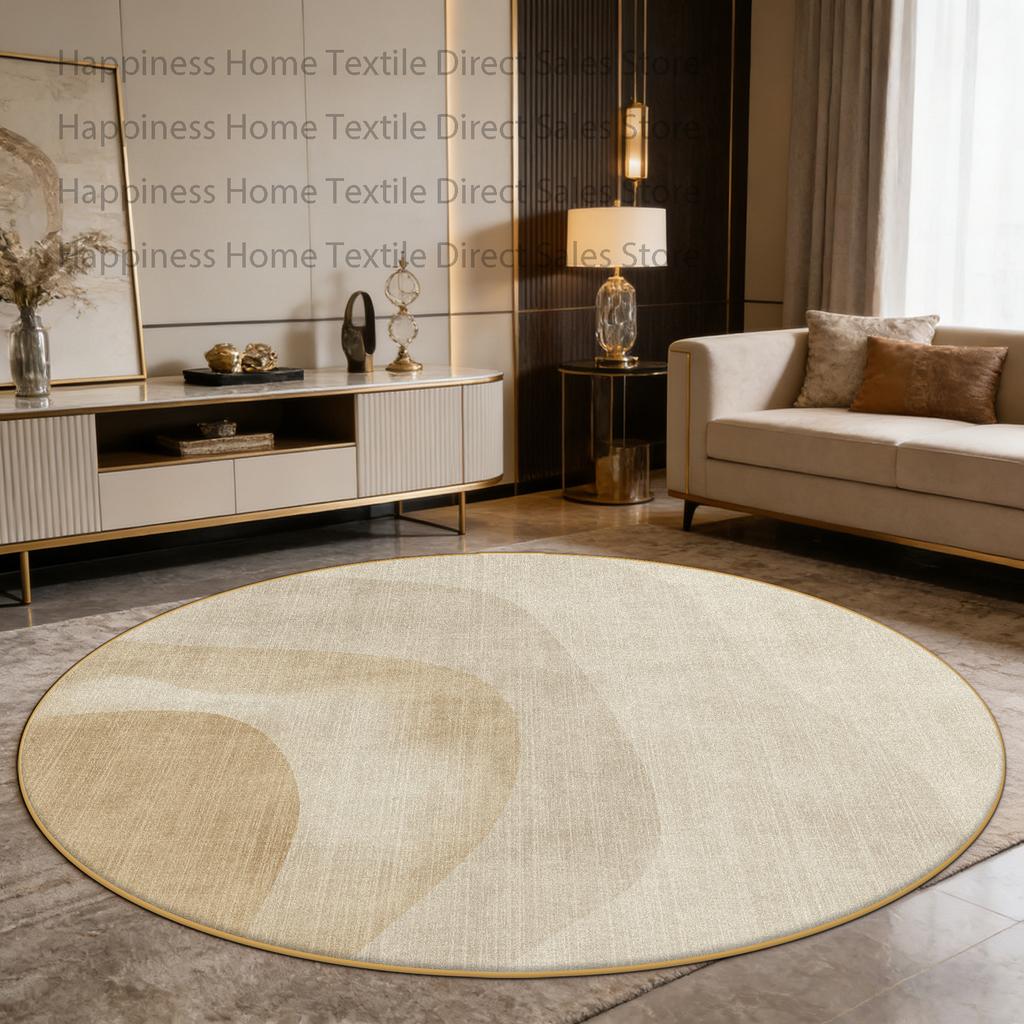 Moderner Helle Farbe Runder Wohnzimmerteppich Dekoration Schlafzimmer Weich Rutschfest Sofateppich Waschbar Große Fläche Arbeitszimmer Bodenteppiche