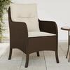 VidaXL Garden Chairs with Cushions Set of 2 Brown Wicker 365146
