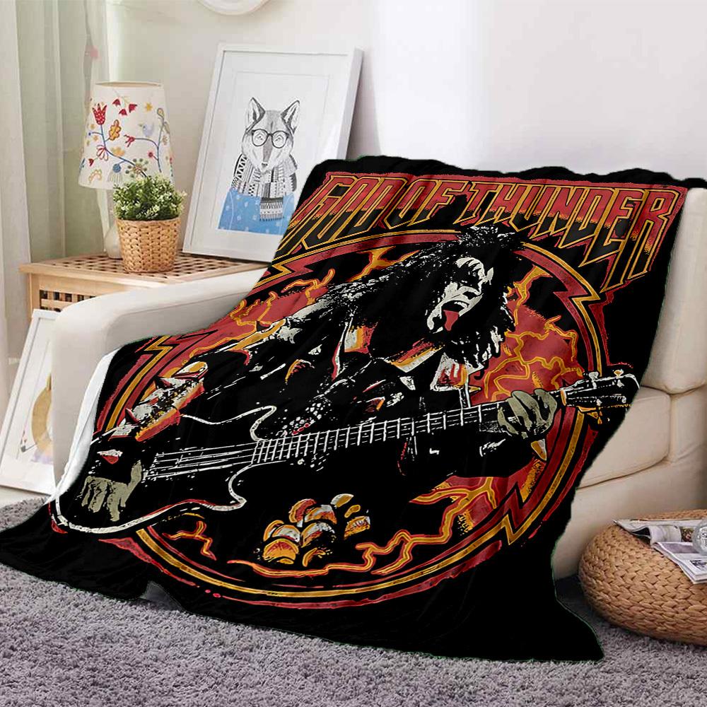 1ks Flanelová deka kapely KISS, Měkká, šetrná k pokožce, s digitálním potiskem, Různé velikosti k dispozici pro rodinu, přátele, narozeniny