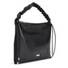 Barcos Stitch Design Leather Premium Cowhide Black Handbag, Women's, 2-Way, Handbag/Shoulder Bag, Leather, Square,