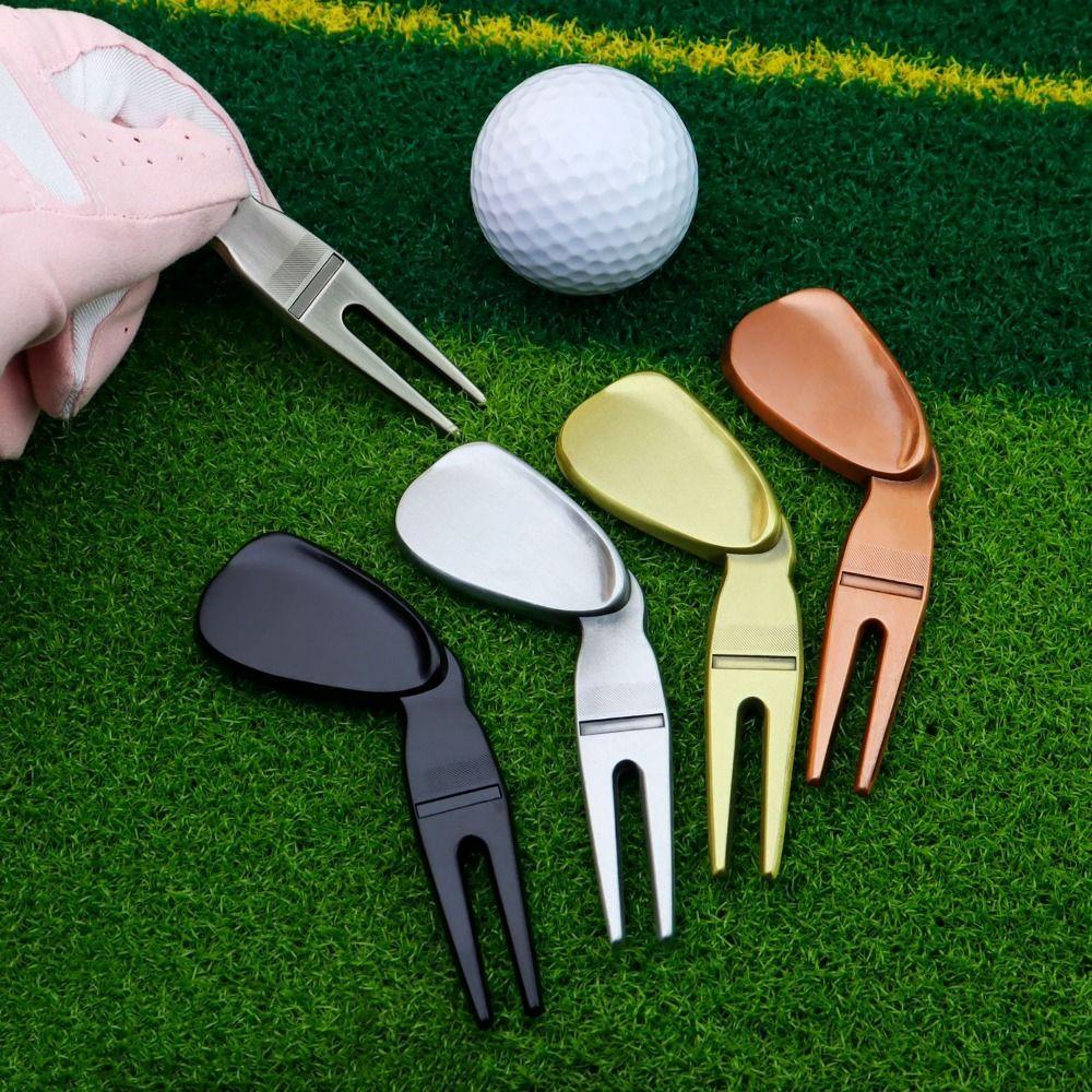 Magnetic Golf Ball Fork Spacecraft Divot Fork Golf Accessories Golf Ball Marker  Bottle Opener
