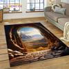 Illusion God's Temple Door Gate Carpet Rug for Living Room Bedroom Home Sofa Decoration,Kids Play Rug Floor Mat