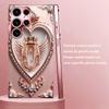 Gloss Luxury Ornate Heart Fashion phone case s26 ultra case glass for Samsung Galaxy S26 S25 S24 S23 S22 FE Ultra Plus