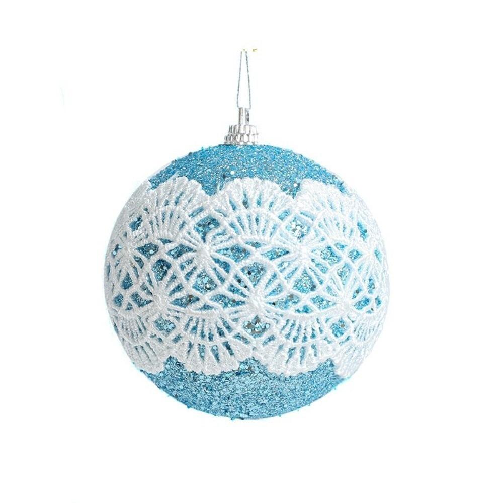 New 8cm Christmas Ball Pendant Lace Foam Xmas Tree Charm Christmas Supplies Party Decoration