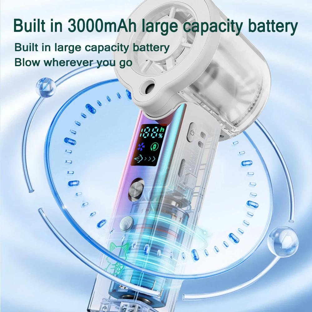 3000mAh High-speed Handheld Electric Fan Semiconductor Refrigeration Fan USB Rechargeable Water Replenishing Spray Fan Outdoor