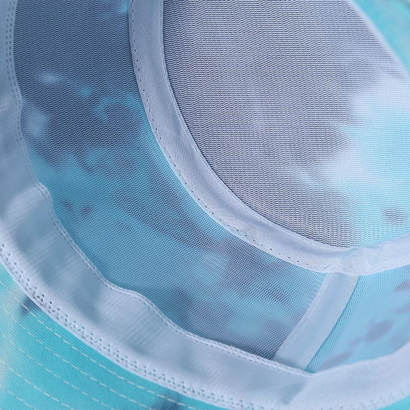 Tie-dye basin hat fashion gradual change color hat go out sun hat street shot bucket hat foldable beach hat