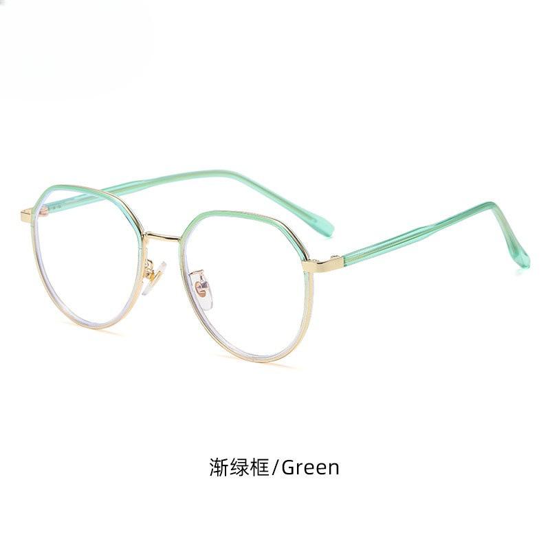 

Retro Polygonal Anti Blue Light/Photochromic Glasses Color Framed Ultra Light Flat Clear Computer Glasses For Women