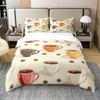 Lovely Bohemian Style Cup Shaped Tea Party Soft Duvet Cover Quen Sized Dimensions Children Kids Rom Decor Watercolor Cofe Beding Cup 3 Piece Set