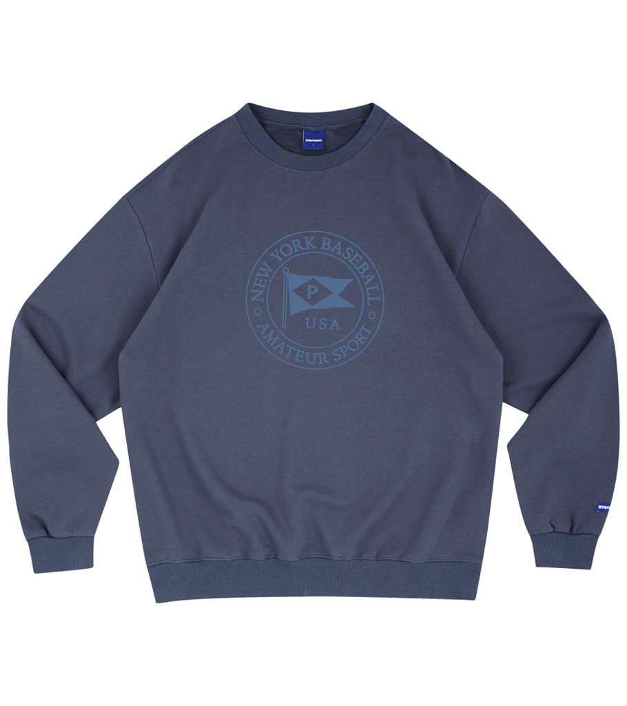 STAFFONLY New York Baseball Round Flag Sweatshirts (Washed Navy)
