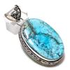 Natural Tibetan Turquoise Gemstone 925 Sterling Silver Gift Pendant 2.29" T9z28
