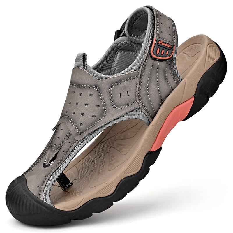 Genuine Leather Casual Shoes High Quality Classic Men Sandals Summer Outdoor Walking Men Sneakers Breathable Men Sandals 38-46