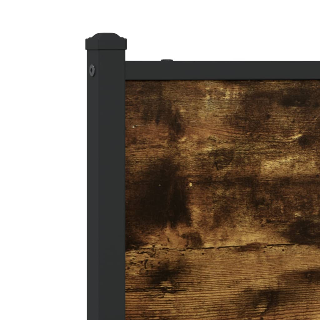 Metal Bed Frame without Mattress Smoked Oak Finish 100 x 190 cm