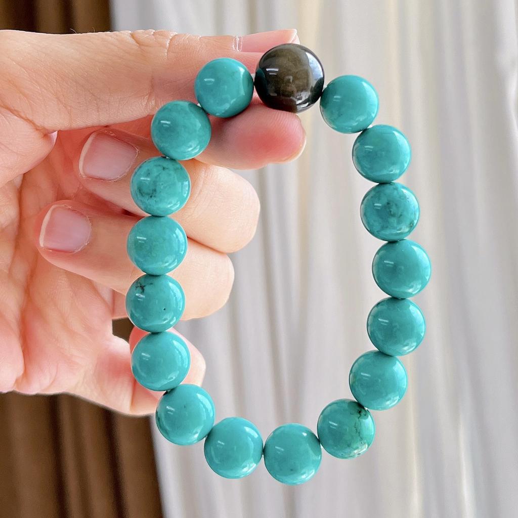 10Mm Autumn And Winter Turquoise Quartzite Natural Obsidian Commuter Bracelet Bracelet