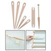 Conjunto de 7 Peças de Bastões para Tear Manual de Madeira, Ferramentas de Olho Grande para Tricô de Tapeçaria, Pente de Tecelagem para DIY