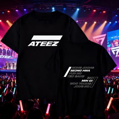 Ateez Tshirts for Men New In Tops and Tshirts Vintage Clothing Womens Oversize Tshirt Mens Cotton Y2k