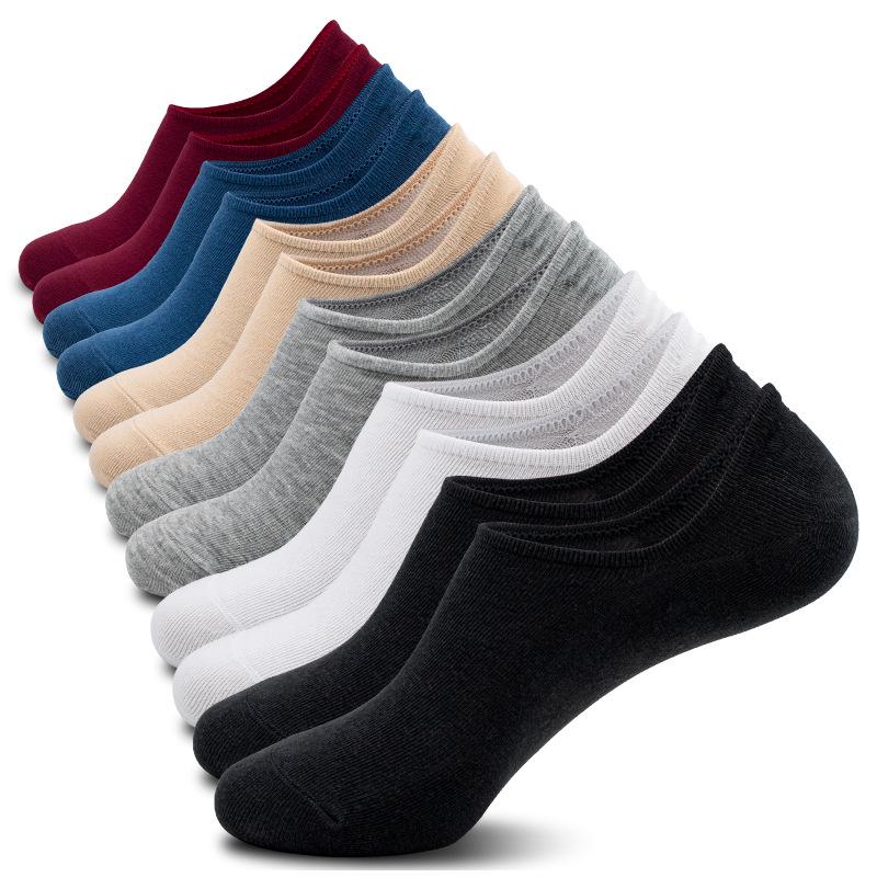 Women's and Men's Black & White Low-Cut Summer Socks - Thin, Anti-Odor, Sweat-Absorbent, Non-Slip Polyester Boat Socks.