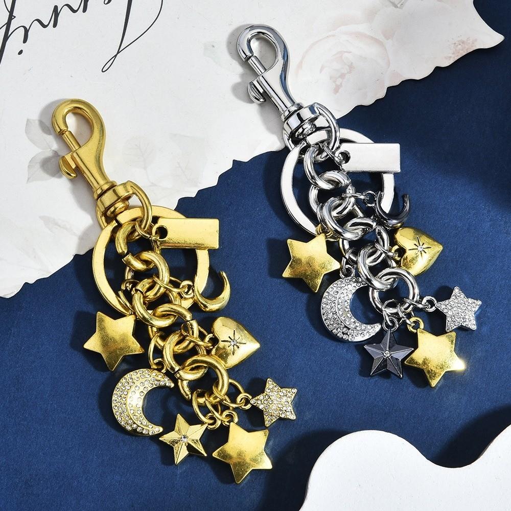 Dual Color Inlaid Keychain Rhinestone Multi Pendant Keychain New Bag Charm for Handbag