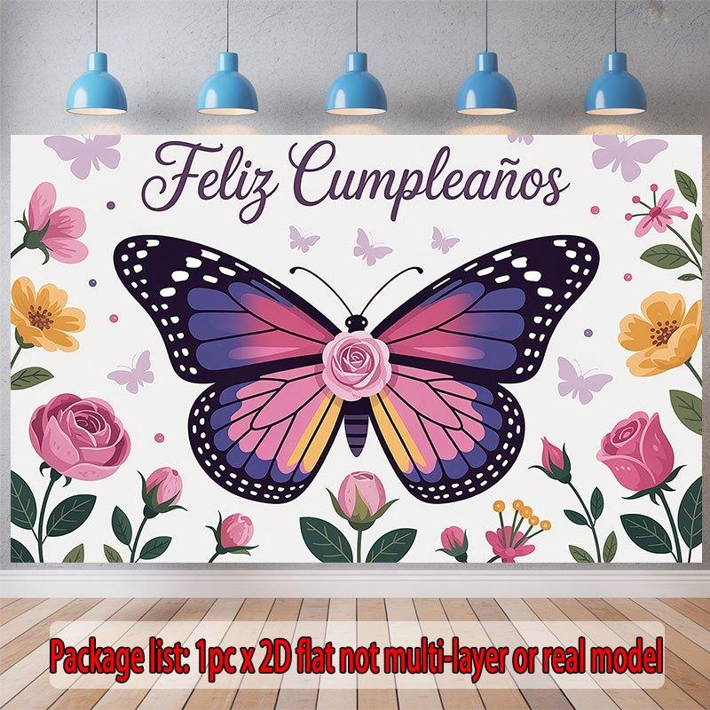 Party Backdrop Flat Feliz Cumpleaos Events Wedding Coming Ceremony Four Season Photo Booth Background Front Door Decor Celebrations