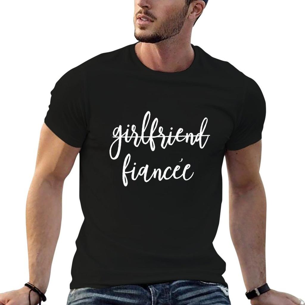 Girlfriend Fiancee Script Wedding Party Tshirt Running Performance Short Sleeve Tee