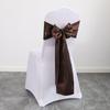 30pcs New Wedding Banquet Venue Chair Covers Back Flower Bows Silk Scarves Chair Backs Floral Patterns Ding Decorative Ribbons