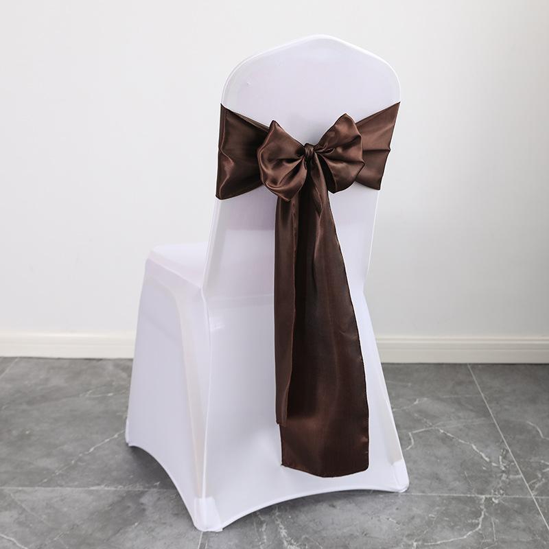 30pcs New Wedding Banquet Venue Chair Covers Back Flower Bows Silk Scarves Chair Backs Floral Patterns Ding Decorative Ribbons