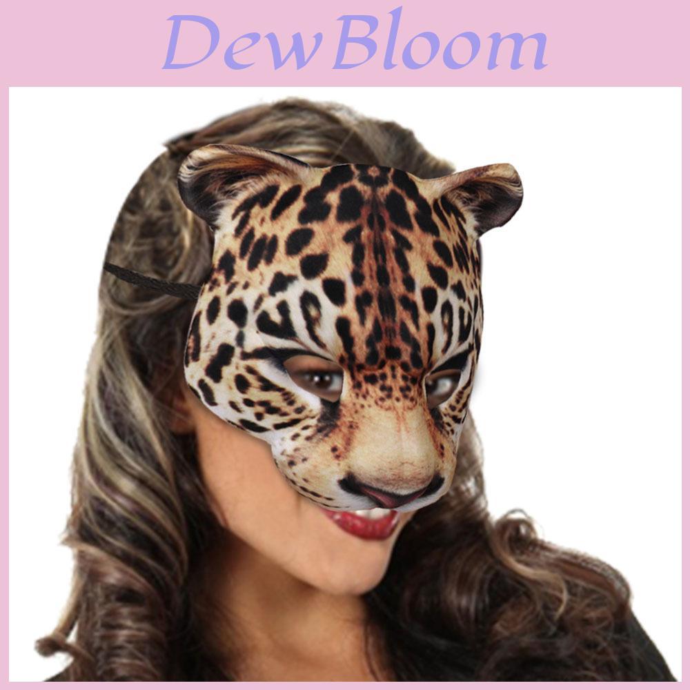 Halloween Cheetah Face Mask Eva Material For Costume Party And Diy Decor