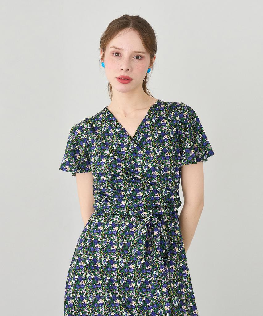 Bonide Mesh Cool Wrap Dress River Flower Black