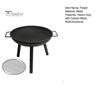 Round Firepit with Carbon Mesh Indoor Outdoor Backyard Balcony Patio Charcoal Burner Portable Detachable Brazier Heavy Duty Household Stove
