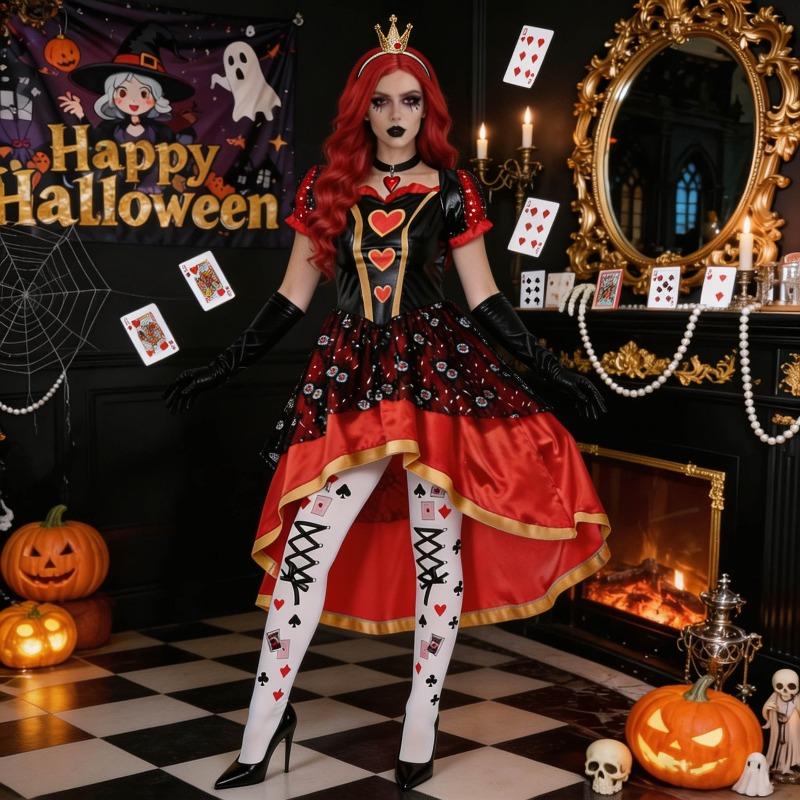 Halloween costumes, Alice in Wonderland Queen of Hearts dress, party costumes